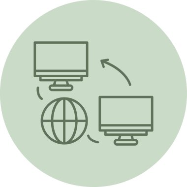 Ağ Bağlantısı Yeşil Çember. Web Kullanımı için Vektör İllüstrasyonu