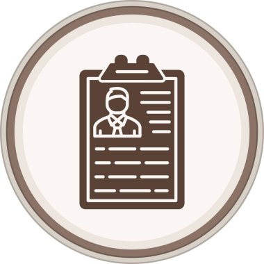 CV Glyph kahverengi daire. Web Kullanımı için Vektör İllüstrasyonu