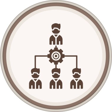 Hrm Glyph kahverengi daire. Web Kullanımı için Vektör İllüstrasyonu