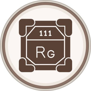 Roentgenium Glyph kahverengi daire. Web Kullanımı için Vektör İllüstrasyonu