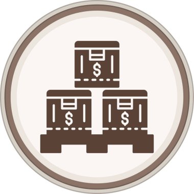 Palet kabartma kahverengi daire. Web Kullanımı için Vektör İllüstrasyonu