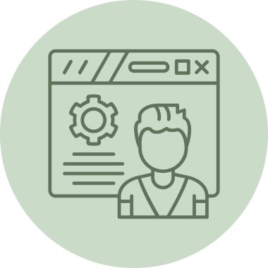 Permission Settings green Circle. Vector Illustration For Web Use