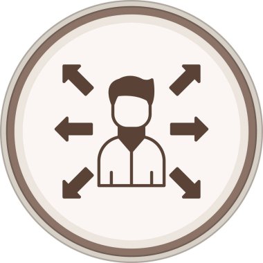 Çok görevli Glyph kahverengi daire. Web Kullanımı için Vektör İllüstrasyonu