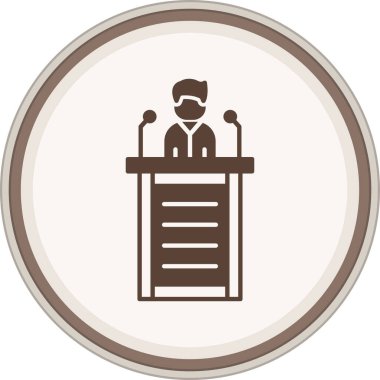 Glyph kahverengi çemberi ilan et. Web Kullanımı için Vektör İllüstrasyonu