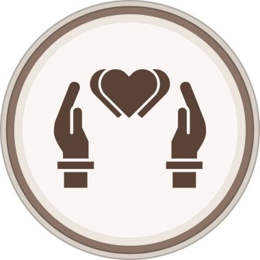 Charity Glyph kahverengi çember. Web Kullanımı için Vektör İllüstrasyonu