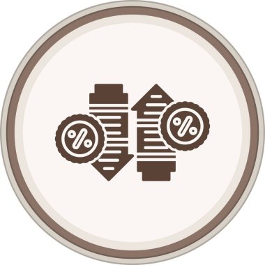 Discount Glyph brown circle. Vector Illustration For Web Use