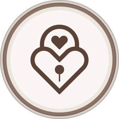 Asma kilit kahverengi çember. Web Kullanımı için Vektör İllüstrasyonu