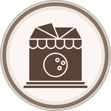 Bowling glyph kahverengi daire. Web Kullanımı için Vektör İllüstrasyonu