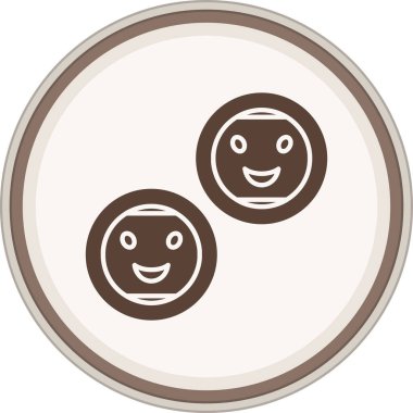 Happy Glyph brown circle. Vector Illustration For Web Use