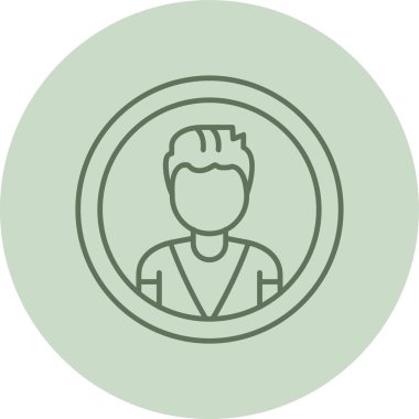 User Profile green Circle. Vector Illustration For Web Use