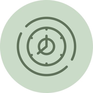 Clock green Circle. Vector Illustration For Web Use