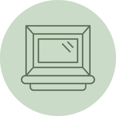 Pencere yeşili daire. Web Kullanımı için Vektör İllüstrasyonu