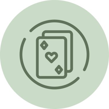 Yeşil Çember iskambil kartları. Web Kullanımı için Vektör İllüstrasyonu