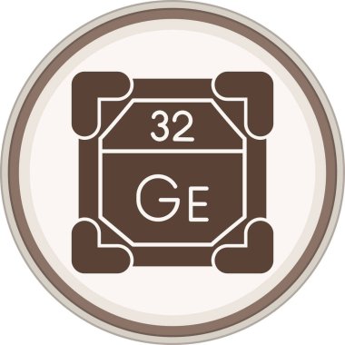 Germanium Glyph kahverengi çember. Web Kullanımı için Vektör İllüstrasyonu