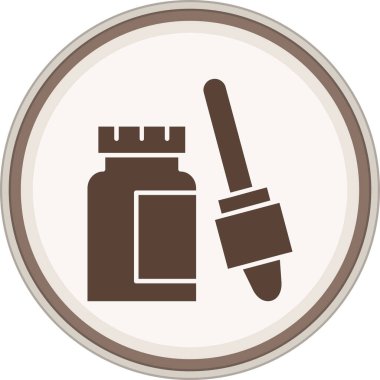 Serum Glyph kahverengi daire. Web Kullanımı için Vektör İllüstrasyonu