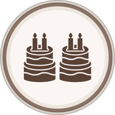 Pasta kabartması kahverengi daire. Web Kullanımı için Vektör İllüstrasyonu