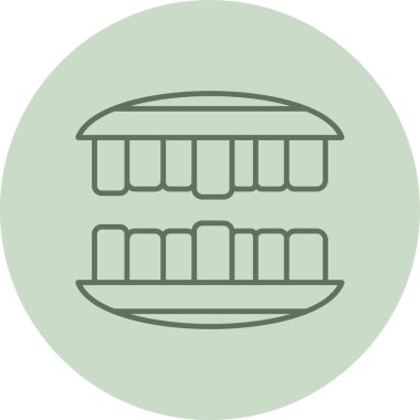 Dişler yeşil daire. Web Kullanımı için Vektör İllüstrasyonu