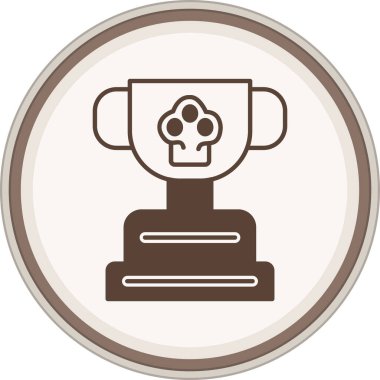 Trophy Glyph brown circle. Vector Illustration For Web Use