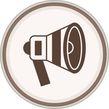 Megafon kahverengi çember. Web Kullanımı için Vektör İllüstrasyonu