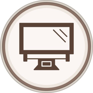 Monitor Glyph brown circle. Vector Illustration For Web Use