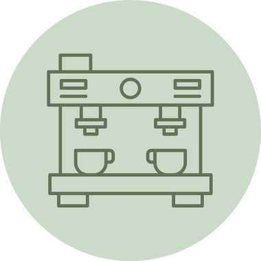 Kahve makinesi yeşil daire. Web Kullanımı için Vektör İllüstrasyonu