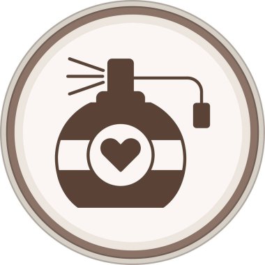 Parfüm kabartma kahverengi daire. Web Kullanımı için Vektör İllüstrasyonu