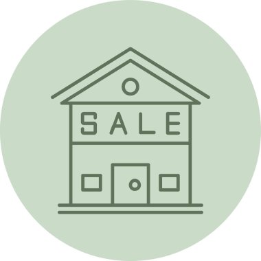 House For Sale green Circle. Vector Illustration For Web Use