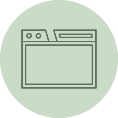 Browser green Circle. Vector Illustration For Web Use