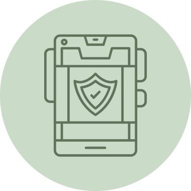 Gezici Koruma Yeşil Çember. Web Kullanımı için Vektör İllüstrasyonu