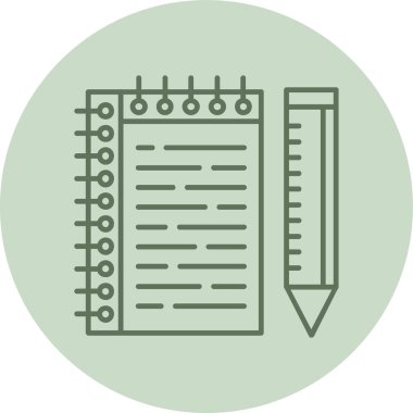 Yeşil Çember 'i yazıyorum. Web Kullanımı için Vektör İllüstrasyonu