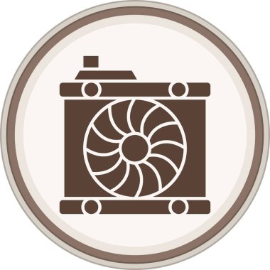 Radyatör Glyph kahverengi daire. Web Kullanımı için Vektör İllüstrasyonu