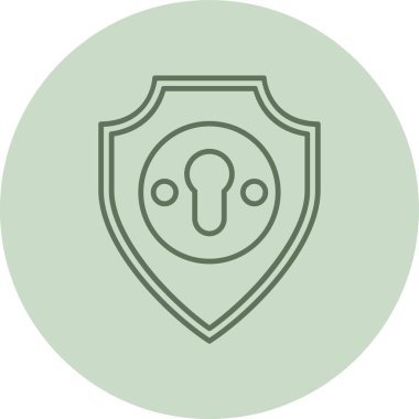 Kalkan yeşil daire. Web Kullanımı için Vektör İllüstrasyonu