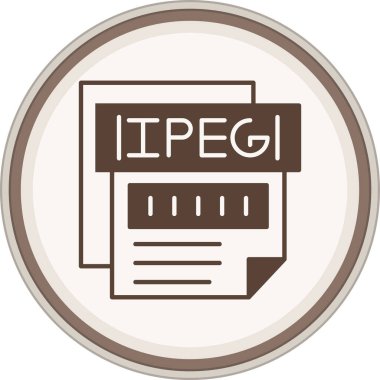 Ipeg Glyph kahverengi çember. Web Kullanımı için Vektör İllüstrasyonu