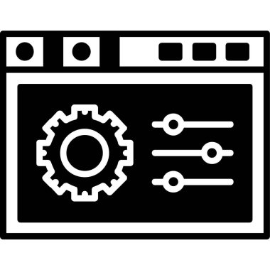 Setting Glyph brown circle. Vector Illustration For Web Use