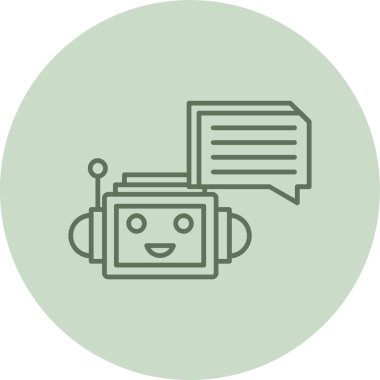 Chatbot green Circle. Vector Illustration For Web Use