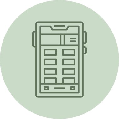 Akıllı telefon yeşil çember. Web Kullanımı için Vektör İllüstrasyonu