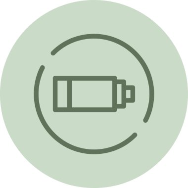 Bataryası boş yeşil daire. Web Kullanımı için Vektör İllüstrasyonu