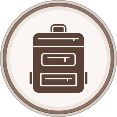 Backpack Glyph brown circle. Vector Illustration For Web Use
