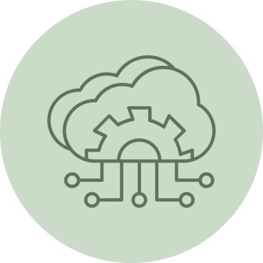 Cloud Computing green Circle. Vector Illustration For Web Use