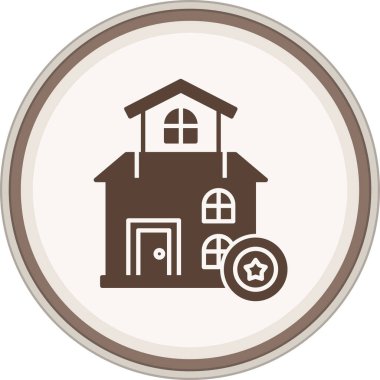 Favori Glyph kahverengi çember. Web Kullanımı için Vektör İllüstrasyonu