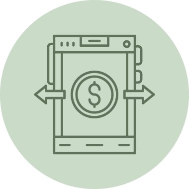 Çevrimiçi Ödeme Yeşil Çember. Web Kullanımı için Vektör İllüstrasyonu