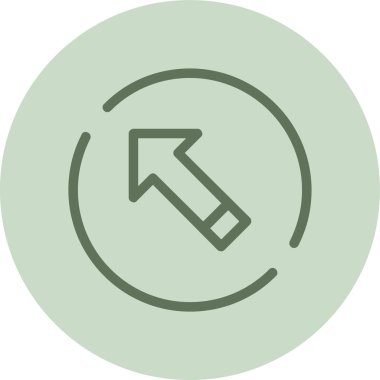Arrow-up-left green Circle. Vector Illustration For Web Use