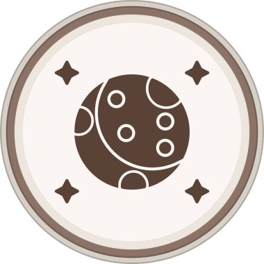 Dolunay Kahverengi Çember. Web Kullanımı için Vektör İllüstrasyonu