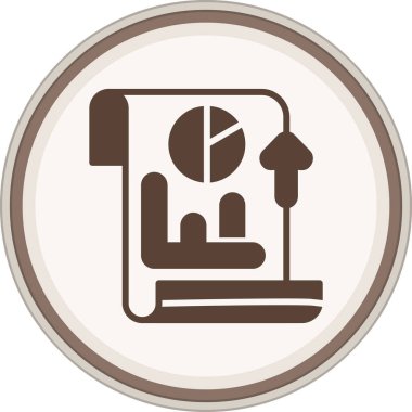 Sözleşmeli Glyph kahverengi daire. Web Kullanımı için Vektör İllüstrasyonu