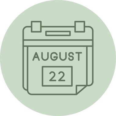 22 Ağustos Buluşma Yeşil Çember. Web Kullanımı için Vektör İllüstrasyonu