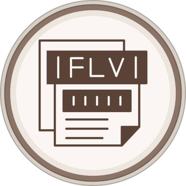 Flv Glyph kahverengi çember. Web Kullanımı için Vektör İllüstrasyonu