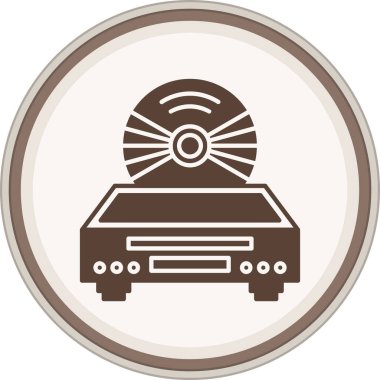 Dvd Glyph kahverengi daire. Web Kullanımı için Vektör İllüstrasyonu