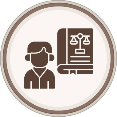 Sanık Glyph kahverengi daire. Web Kullanımı için Vektör İllüstrasyonu