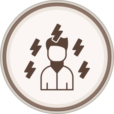 Stress Glyph brown circle. Vector Illustration For Web Use