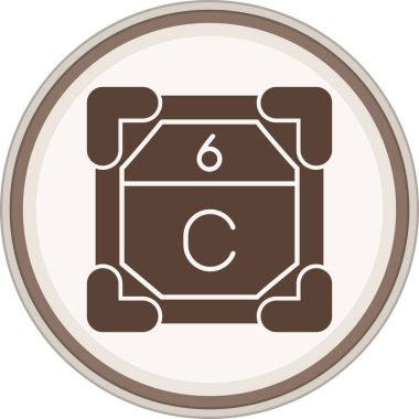 Karbon Glyph kahverengi daire. Web Kullanımı için Vektör İllüstrasyonu